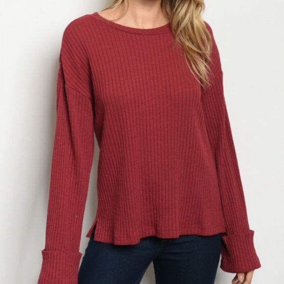 Chic Nation Tops - ✳️✳️✳️✳️✳️ RIBBED HOLIDAY RED TOPS